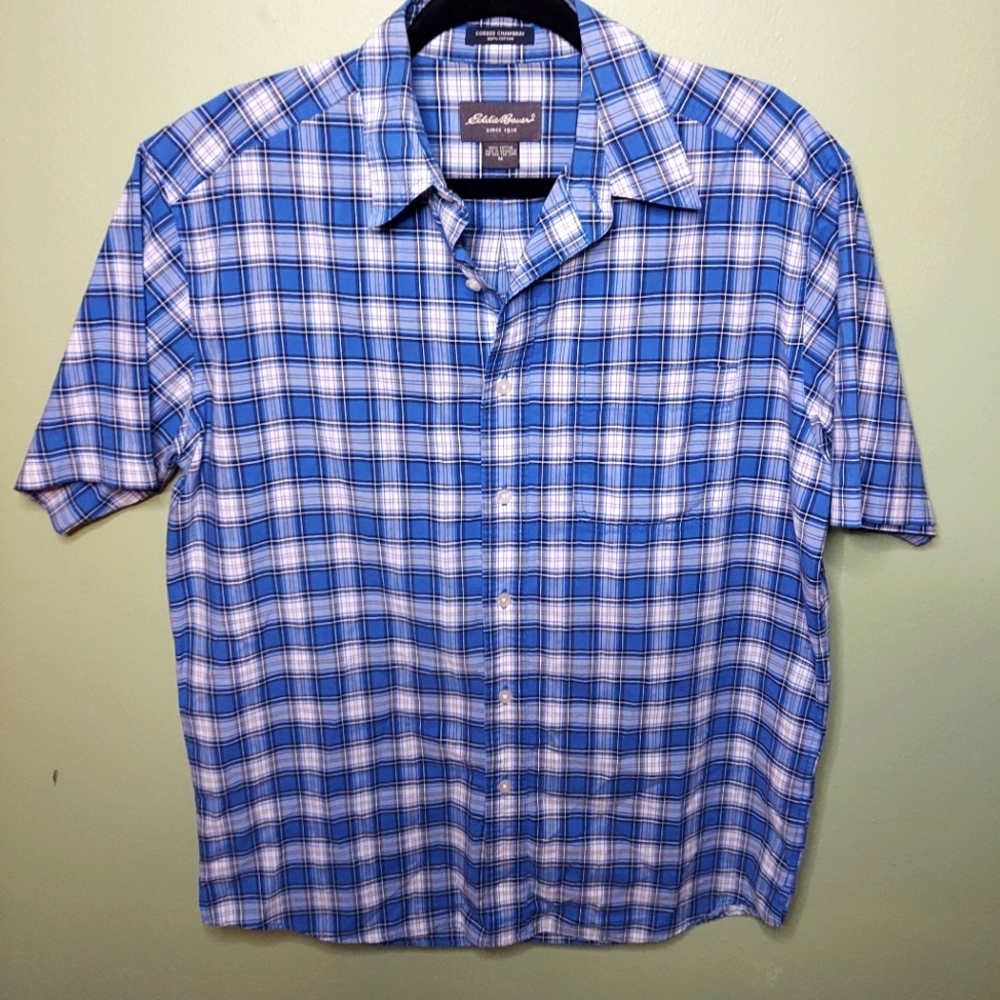Eddie Bauer Men's Blue Plaid shirt